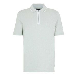 Paul Smith Mens Diagonal Stripe Quarter Zip Polo Shirt / Green
